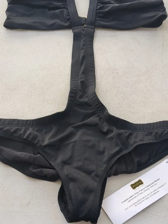 Nicolita Black Cut-Out Monokini One-Piece Swimsuit - Picture 2 of 8